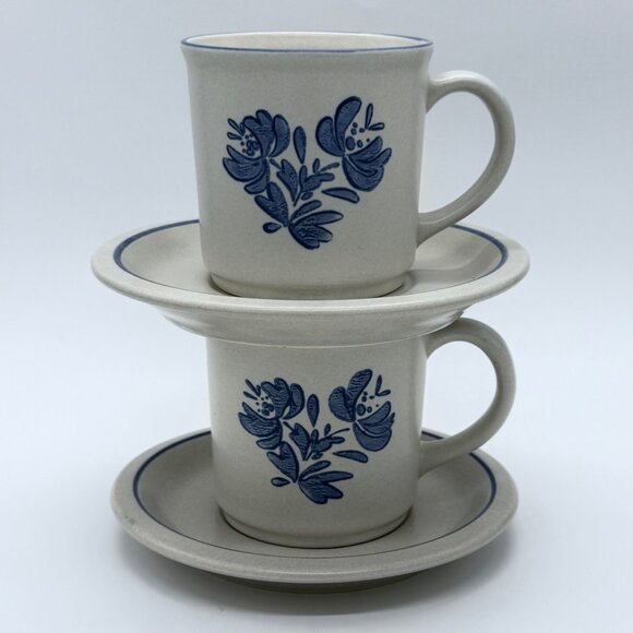 Pfaltzgraff Yorktown Stoneware Coffee Mug & Saucer Set - Picture 3 of 3